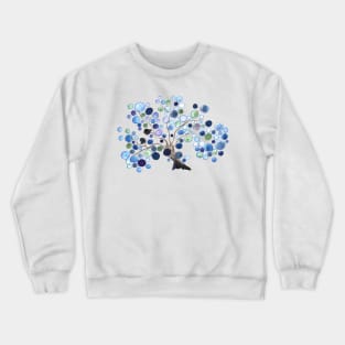 Blue Lagoon Love Birds Tree Crewneck Sweatshirt